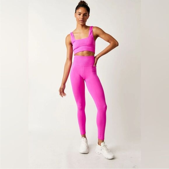 Free People Movement Good Karma Leggings - Hot Pink XS/S NWOT - Picture 1 of 15
